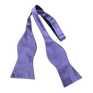 Elegant Purple Satin Bow Tie